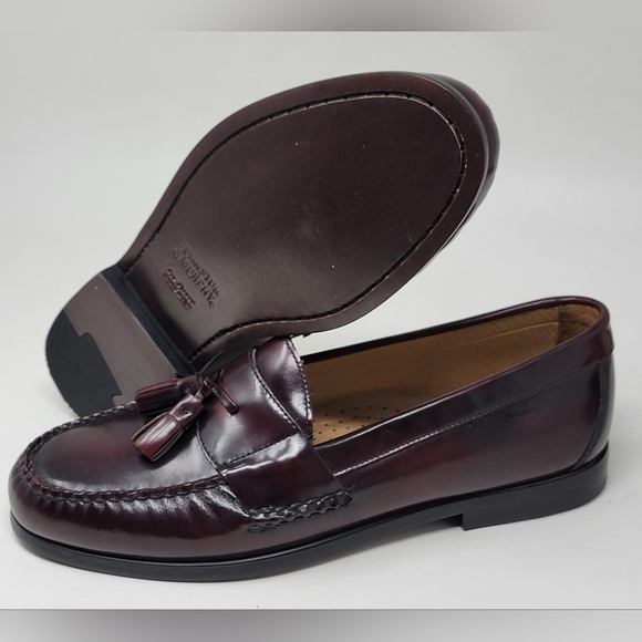 Johnston & Murphy Other - Johnston & Murphy Me's Sz 9.5 Dress Loafer Shoes Brown Moc Toe Leather Pre-owned